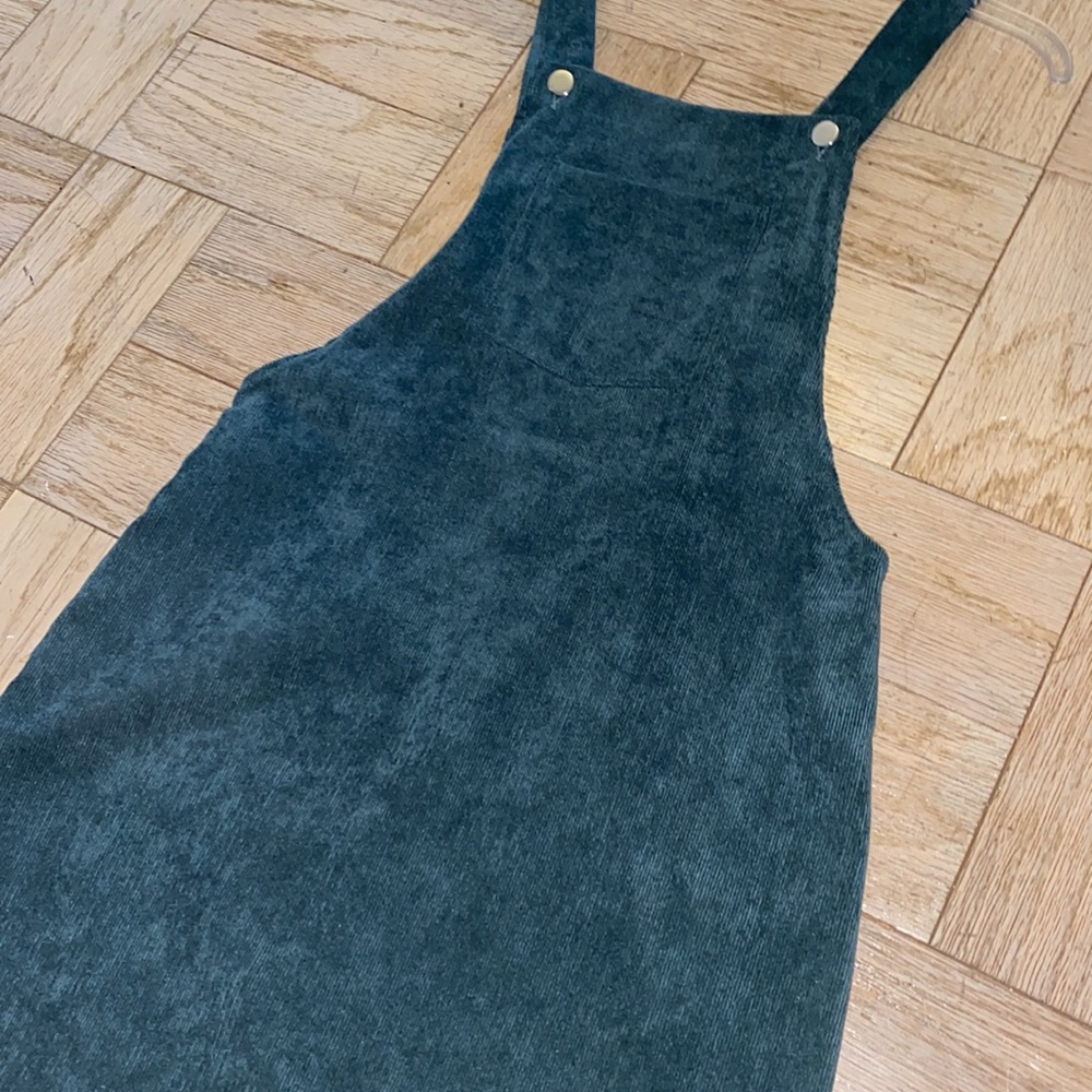 Green Corduroy Overall Dress. XS - Picture 2 of 11